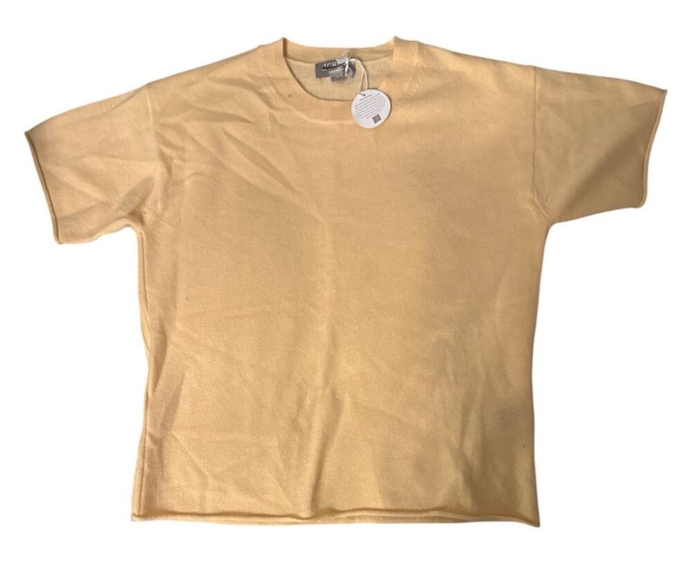 J.CREW Rolled Cashmere Relaxed Sweater-tee XSmall Apricot NEW Quiet Luxury CR215